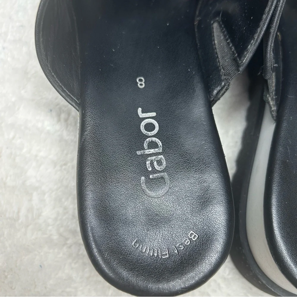 Gabor Black & White Platform Sandal Size 8